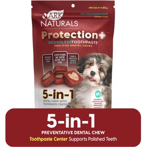 Ark Naturals Brushless Toothpaste Protection+ Mini Dental Dog Treats, 4-oz bag, count varies