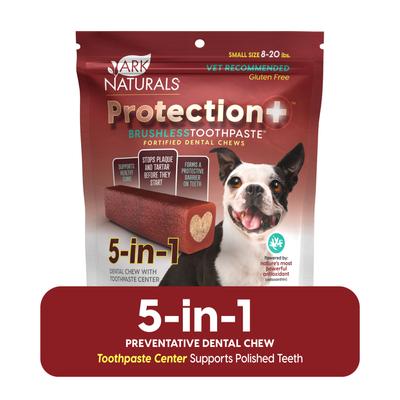 Show full view: Ark Naturals Brushless Toothpaste Protection+ Small Dental Dog Treats, 12-oz bag, count varies slide 1 of 12