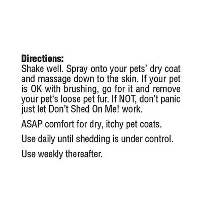 Show full view: Ark Naturals Don't Shed On Me! Dog & Cat Spray, 8-fl oz bottle slide 5 of 7
