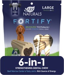 Ark Naturals Fortify Brushless Toothpaste Large Dental Dog Treats, 18-oz bag