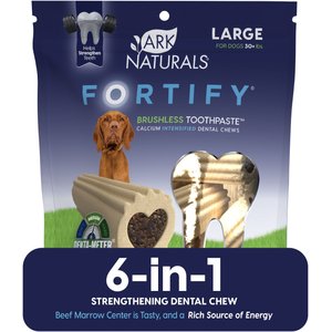 Ark Naturals Fortify Brushless Toothpaste Large Dental Dog Treats, 18-oz bag
