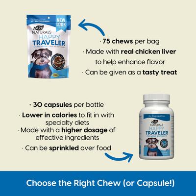 Show full view: Ark Naturals Happy Traveler Soft Chew Calming Supplement for Dogs & Cats, 75 count slide 5 of 11