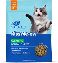 Ark Naturals Kiss Me-Ow Cleaning Tuna Dental Chews Crunchy Cat Treats, 6-oz bag