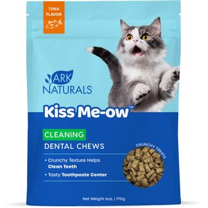 Ark Naturals Kiss Me-Ow Cleaning Tuna Dental Chews Crunchy Cat Treats, 6-oz bag