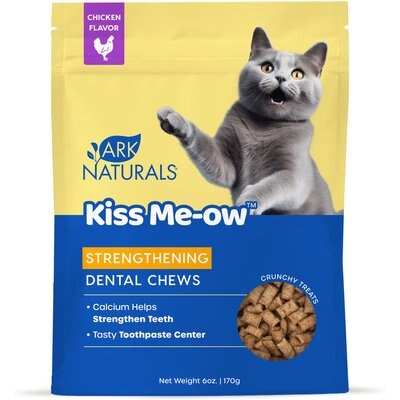 Ark Naturals Ark Naturals Kiss Me-Ow Strengthening Chicken Dental Chews Crunchy Cat Treats, 6-oz bag