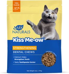 Ark Naturals Kiss Me-Ow Strengthening Tuna Dental Chews Crunchy Cat Treats, 6-oz bag