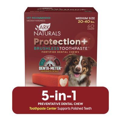 Show full view: Ark Naturals Protection+ Brushless Toothpaste Medium Dental Dog Treats, 60 count slide 1 of 11