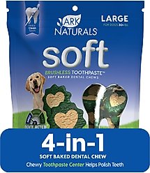Ark Naturals Soft Brushless Toothpaste Large Dental Dog Treats, 18-oz bag