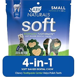 Ark Naturals Soft Brushless Toothpaste Small Dental Dog Treats, 12-oz bag