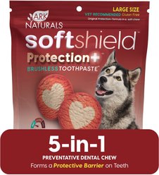 Ark Naturals Soft Shield Protection+ Brushless Toothpaste Large Dental Dog Treats, 18-oz bag