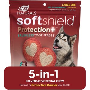 Ark Naturals Soft Shield Protection+ Brushless Toothpaste Large Dental Dog Treats, 18-oz bag