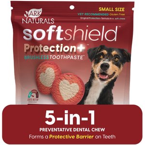 Ark Naturals Soft Shield Protection+ Brushless Toothpaste Small Dental Dog Treats, 12-oz bag