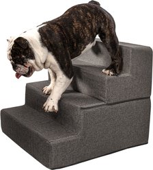Arlee Home & Pet 4-Step Foldable Foam Dog & Cat Stairs, Grey