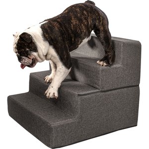 Arlee Home & Pet 4-Step Foldable Foam Dog & Cat Stairs, Grey