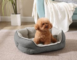 Arlee Home & Pet Cozy Orthopedic Durable Eco-Friendly Bolster Dog & Cat Bed, Charcoal, 28 x 23 x 10-in