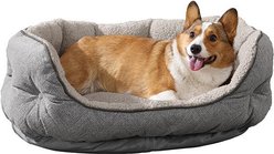 Arlee Home & Pet Cozy Orthopedic Durable Eco-Friendly Bolster Dog & Cat Bed, Charcoal, 33 x 27 x 12-in slide 2 of 8