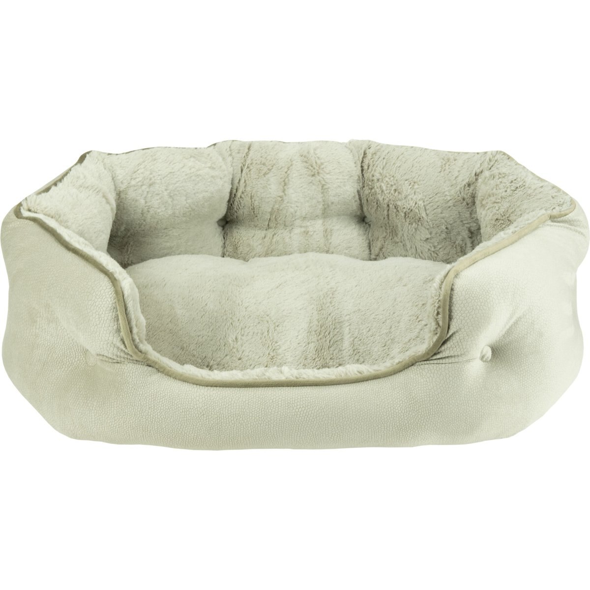 Arlee Home & Pet Cozy Orthopedic Durable Eco-Friendly Bolster Dog & Cat Bed, Cobblestone, 28 x 23 x 10-in