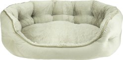 Arlee Home & Pet Cozy Orthopedic Durable Eco-Friendly Bolster Dog & Cat Bed, Cobblestone, 33 x 27 x 12-in