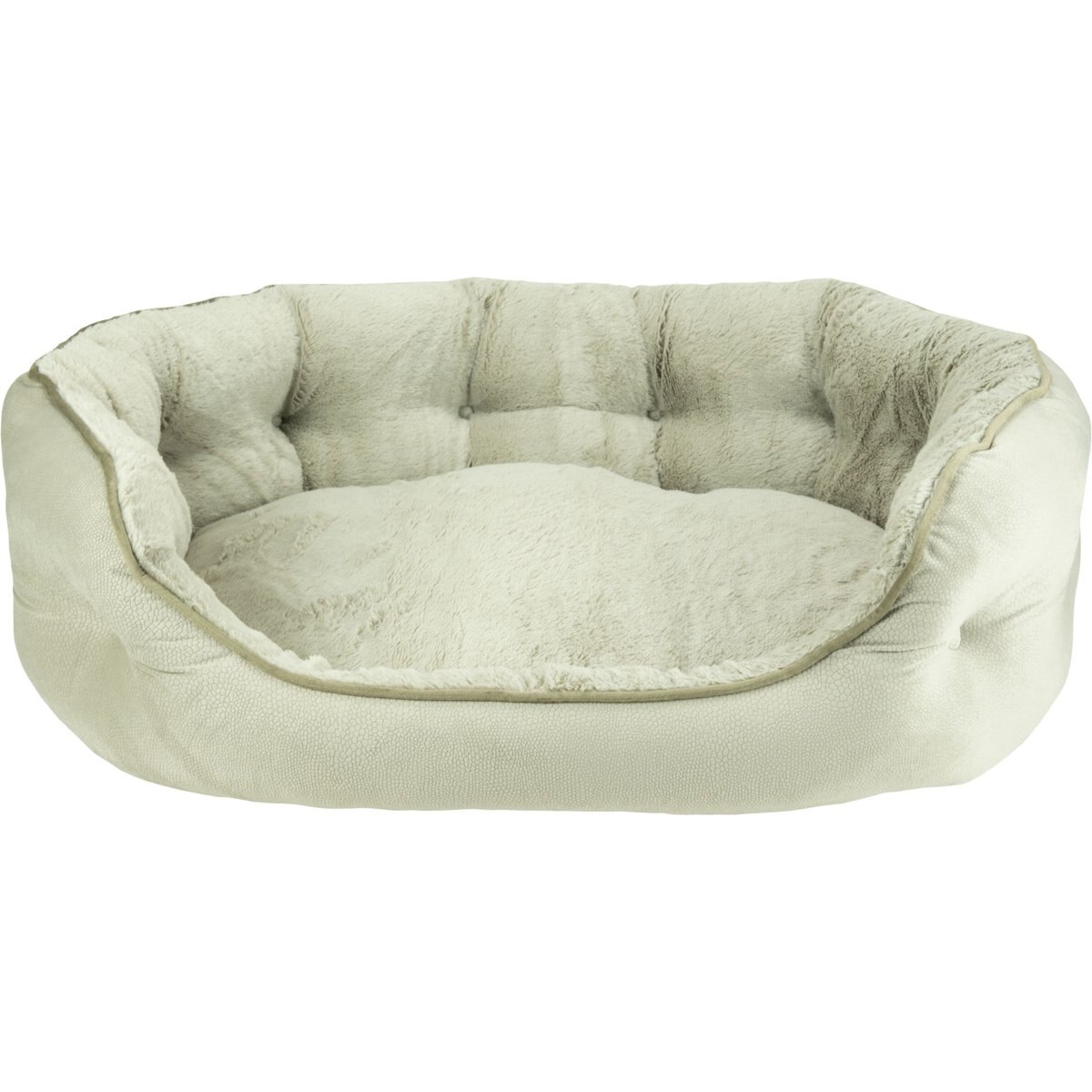 Arlee Home & Pet Cozy Orthopedic Durable Eco-Friendly Bolster Dog & Cat Bed, Cobblestone, 33 x 27 x 12-in