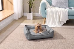 Arlee Home & Pet Cresent Lounger Orthopedic Eco-Friendly Memory Foam Bolster Dog & Cat Bed, Gray, 26 x 21 x 8-in