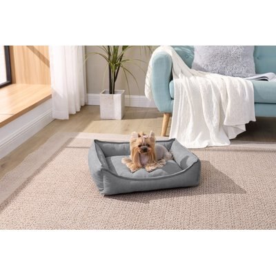 Arlee Home & Pet Arlee Home & Pet Cresent Lounger Orthopedic Eco-Friendly Memory Foam Bolster Dog & Cat Bed, Gray, 26 x 21 x 8-in
