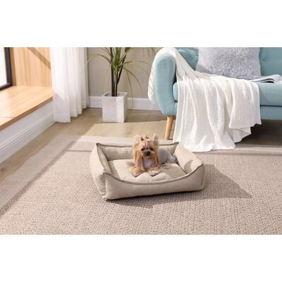 Arlee Home & Pet Arlee Home & Pet Cresent Lounger Orthopedic Eco-Friendly Memory Foam Bolster Dog & Cat Bed, Safari, 26 x 21 x 8-in