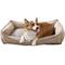 Show in main carousel: Arlee Home & Pet Cresent Lounger Orthopedic Eco-Friendly Memory Foam Bolster Dog & Cat Bed, Safari, 34 x 27 x 9-in slide 2 of 10