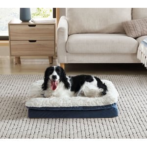 Arlee Home & Pet Orthopedic Pillow Topper Dog Bed, Blue, Small