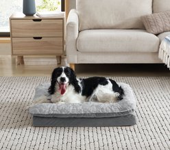 Arlee Home & Pet Orthopedic Pillow Topper Dog Bed, Grey, Small