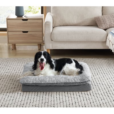 Arlee Home & Pet Arlee Home & Pet Orthopedic Pillow Topper Dog Bed, Grey, Small