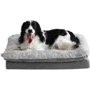Arlee Home & Pet Orthopedic Pillow Topper Dog Bed, Grey, Small
