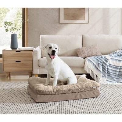 Arlee Home & Pet Arlee Home & Pet Orthopedic Pillow Topper Dog Bed, Mushroom, Medium