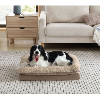 Arlee Home & Pet Arlee Home & Pet Orthopedic Pillow Topper Dog Bed, Mushroom, Small