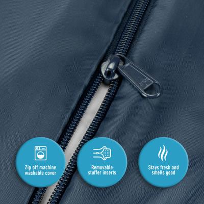 Show full view: Arlee Home & Pet Orbit Orthopedic Durable Eco-Friendly Memory Foam Bolster Dog & Cat Bed, Blue, 40 x 29 x 10-in slide 7 of 11