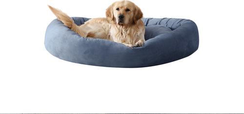 Show full view: Arlee Home & Pet Orbit Orthopedic Durable Eco-Friendly Memory Foam Bolster Dog & Cat Bed, Blue, 40 x 29 x 10-in slide 2 of 11