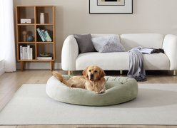 Arlee Home & Pet Orbit Orthopedic Durable Eco-Friendly Memory Foam Bolster Dog & Cat Bed, Cobblestone, 40 x 29 x 10-in