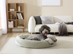 Arlee Home & Pet Orbit Orthopedic Durable Eco-Friendly Memory Foam Bolster Dog & Cat Bed, Cobblestone, 50 x 34 x 11-in