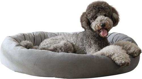 Show full view: Arlee Home & Pet Orbit Orthopedic Durable Eco-Friendly Memory Foam Bolster Dog & Cat Bed, Gray, 50 x 34 x 11-in slide 2 of 11