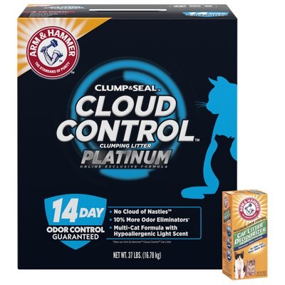 Arm & Hammer Litter Arm & Hammer Litter Cat Litter Deodorizer Powder, 20-oz box & Arm & Hammer Litter Platinum Scented Clumping Clay Cat Litter, 37-lb box