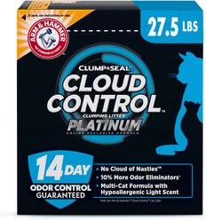 Arm & Hammer Litter Cloud Control Platinum Multi-Cat Clumping Cat Litter with Hypoallergenic Light Scent, 27.5-lb box