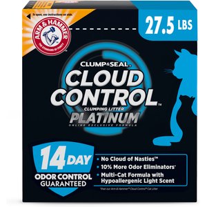 Arm & Hammer Litter Cloud Control Platinum Multi-Cat Clumping Cat Litter with Hypoallergenic Light Scent, 27.5-lb box