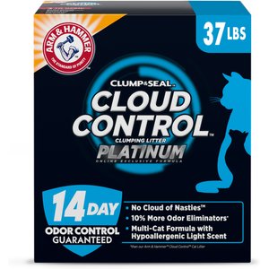 Arm & Hammer Litter Cloud Control Platinum Multi-Cat Clumping Cat Litter with Hypoallergenic Light Scent, 37-lb box