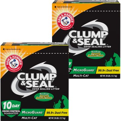 Arm & Hammer Litter Arm & Hammer Litter Clump & Seal MicroGuard Odor Sealing Clumping Cat Litter with 10 Days of Odor Control, 56-lb bundle
