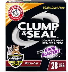 Arm & Hammer Litter Clump & Seal Multi-Cat Scented Clumping Clay Cat Litter, 28-lb box