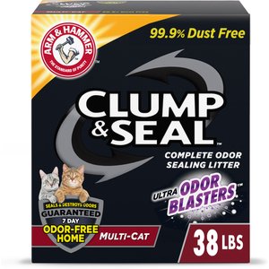 Arm & Hammer Litter Clump & Seal Multi-Cat Scented Clumping Clay Cat Litter, 38-lb box