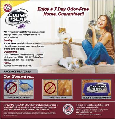 Show full view: Arm & Hammer Litter Litter Deodorizer Powder, 30-oz box + Clump & Seal Multi-Cat Scented Clumping Clay Cat Litter slide 6 of 7