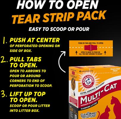 Show full view: Arm & Hammer Litter Multi-Cat Strength Clean Burst Clumping Litter, 40-lb box, bundle of 3 slide 3 of 13