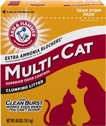 Arm & Hammer Litter Multi-Cat Strength Clean Burst Clumping Litter, 40-lb box