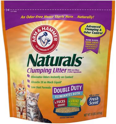 Show full view: Arm & Hammer Litter Naturals Scented Clumping Corn Cat Litter, 9-lb bag slide 1 of 13