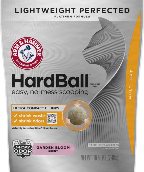 Arm & Hammer Litter Platinum Hardball Garden Bloom Lightweight Easy No-Mess Scooping Clumping Cat Litter